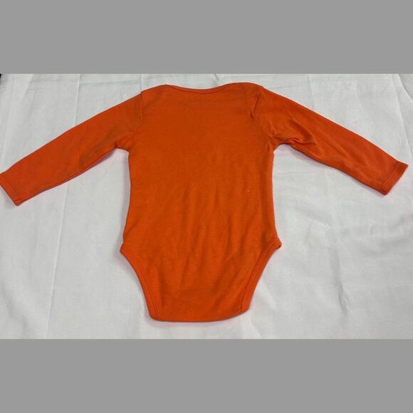 NWT Newborn Dot & Zazz 6-9 M Orange Sketchy Pumpkin Long  Sleeved 1-Piece Carrot - Picture 4 of 8